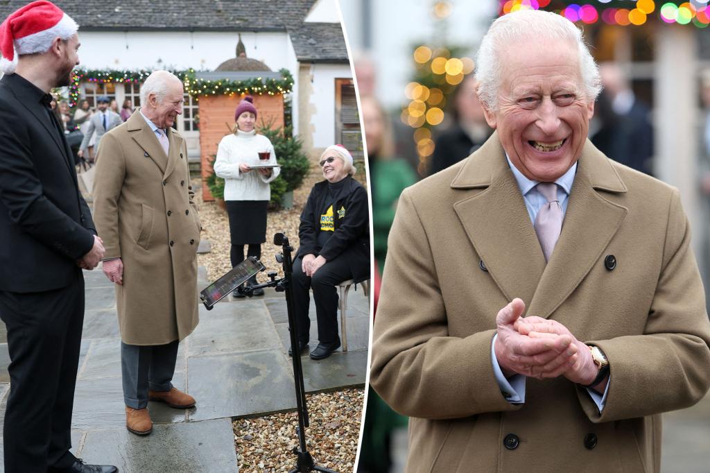 King Charles was filled with Christmas cheer at Highgrove's festive celebration - but says no to roasted chestnuts: 'I couldn't eat another one'